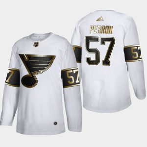 Herren St. Louis Blues Eishockey Trikot David Perron #57 Golden Edition Weiß Authentic